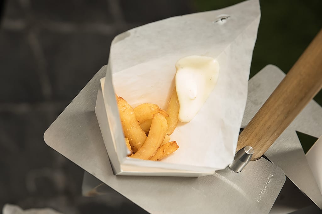 Un peu de la culture belge : des frites avec de la mayonnaise.