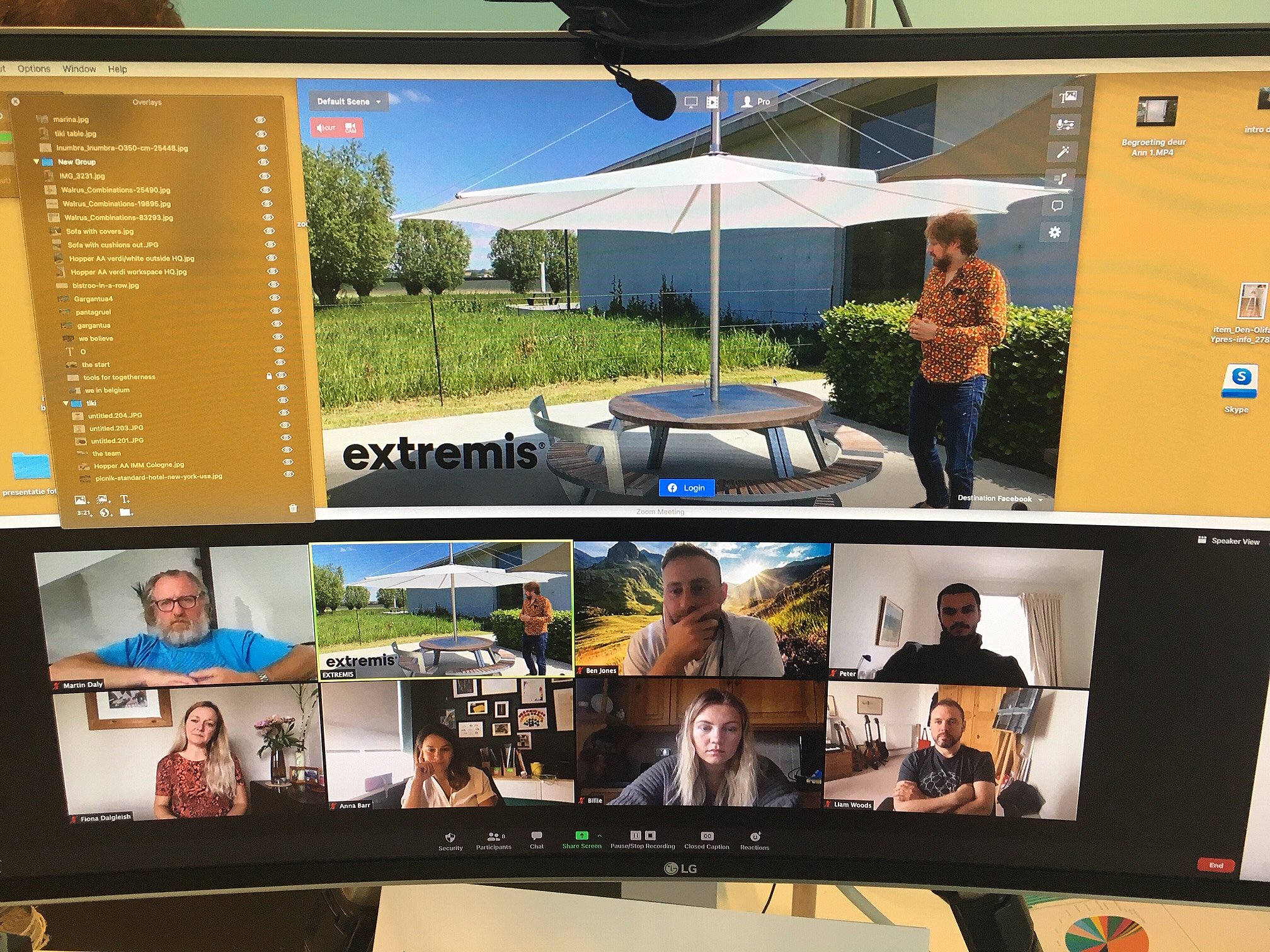 Photo from an Extremis virtual tour session, illustrating participants’ experience during the online visit