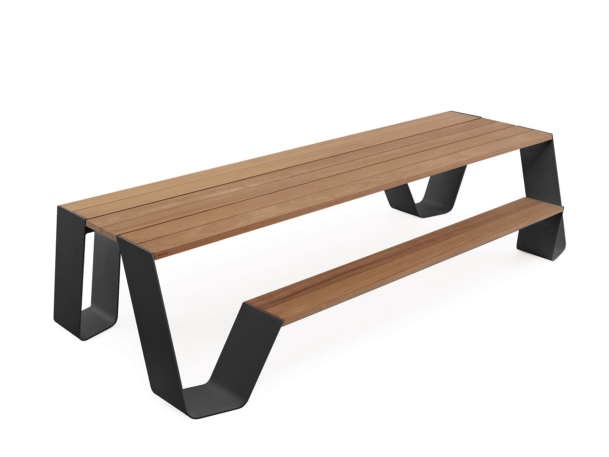 Wooden tabletop & benches from Extremis.