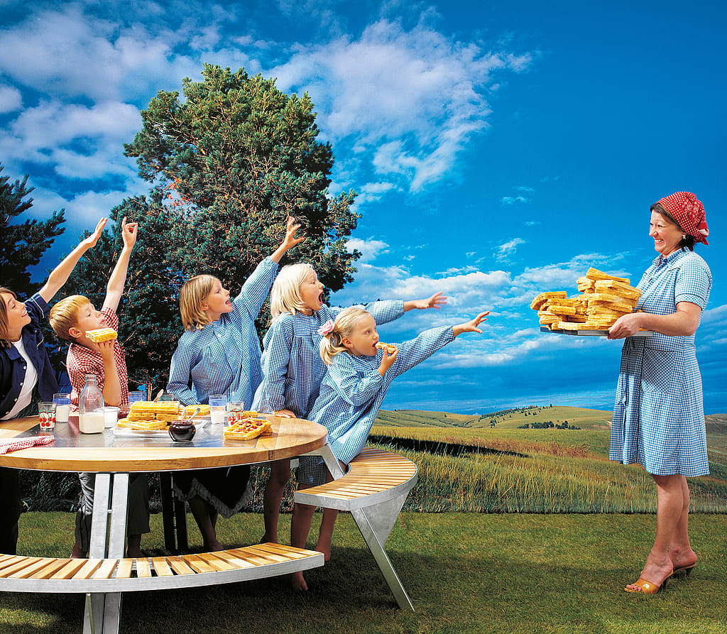 Historisches Bild im Zusammenhang mit dem Start von Gargantua im Jahr 1994 und der Idee, schöne Zeit im Freien mit der Familie zu verbringen.